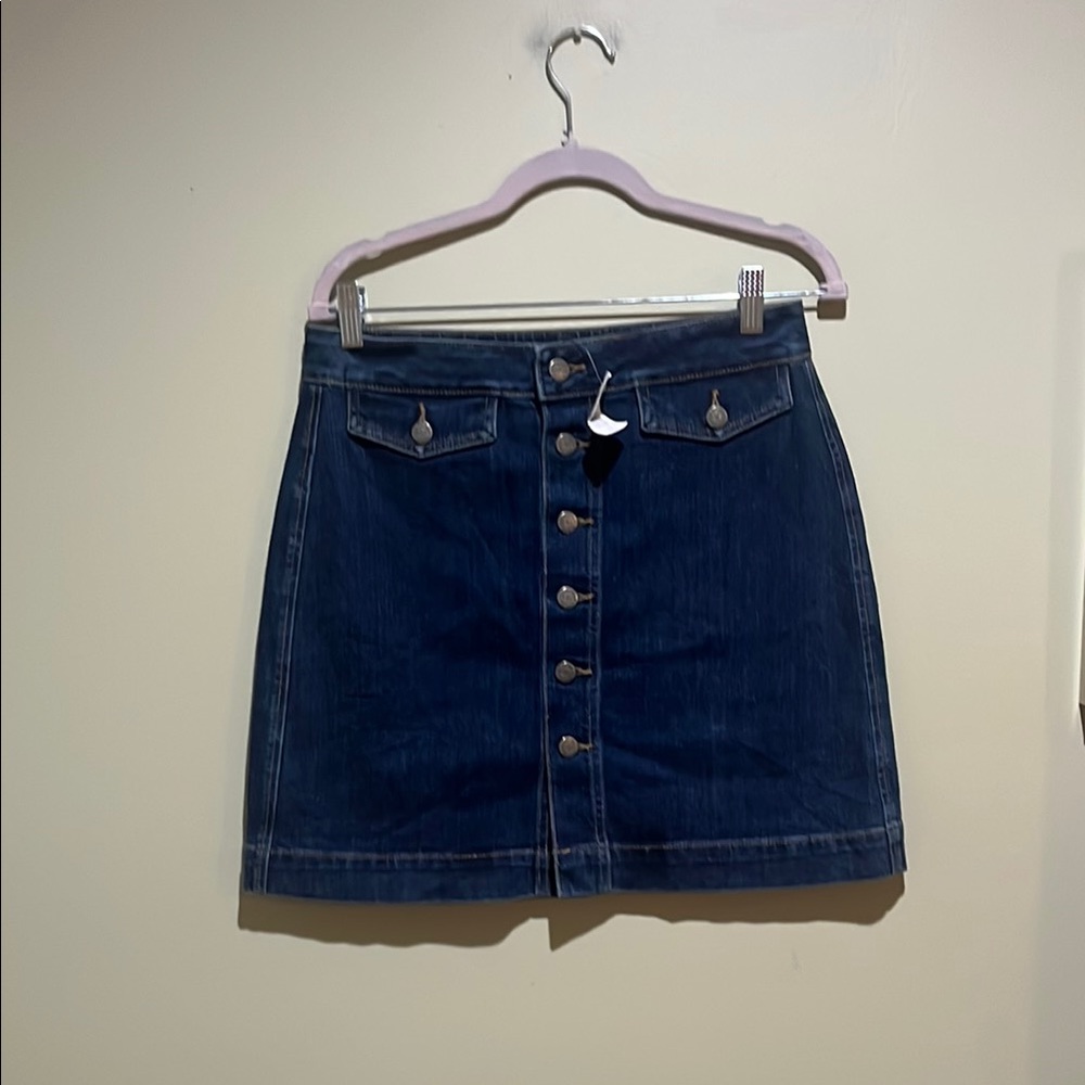 🎆Loft Denim Button-Front Skirt